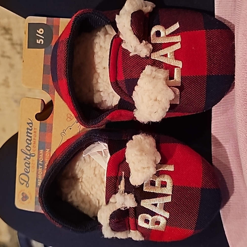 Dearfoams Baby Bear Toddler Kids Slippers Memory foam